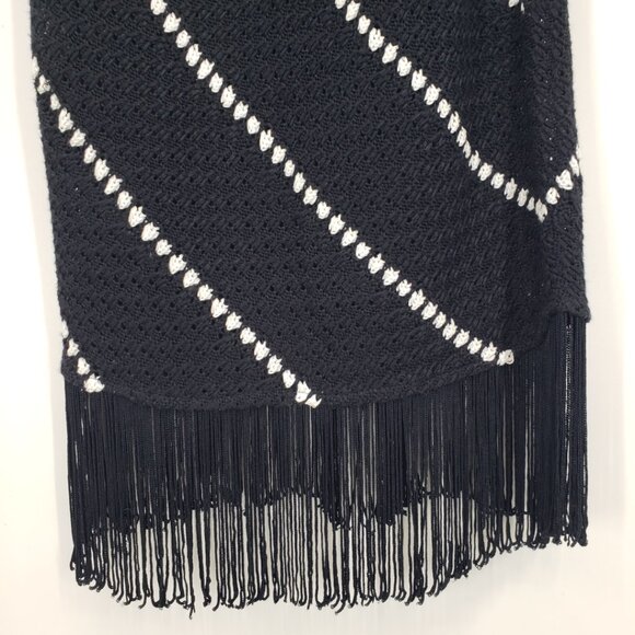 3/$25 INC International Concepts Crochet Knit Dress XS Bodycon Fringe Black - Picture 8 of 9